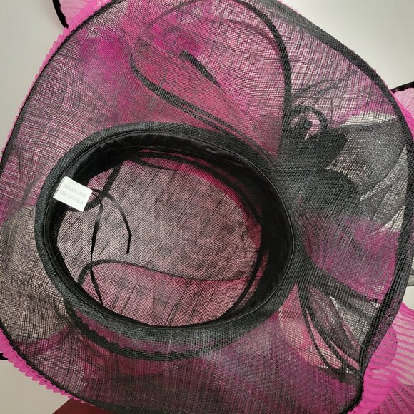 Paris Hand-Made Large Brim Ruffle Organza Hat | Elegant Royal Derby Wedding Hat main image 6